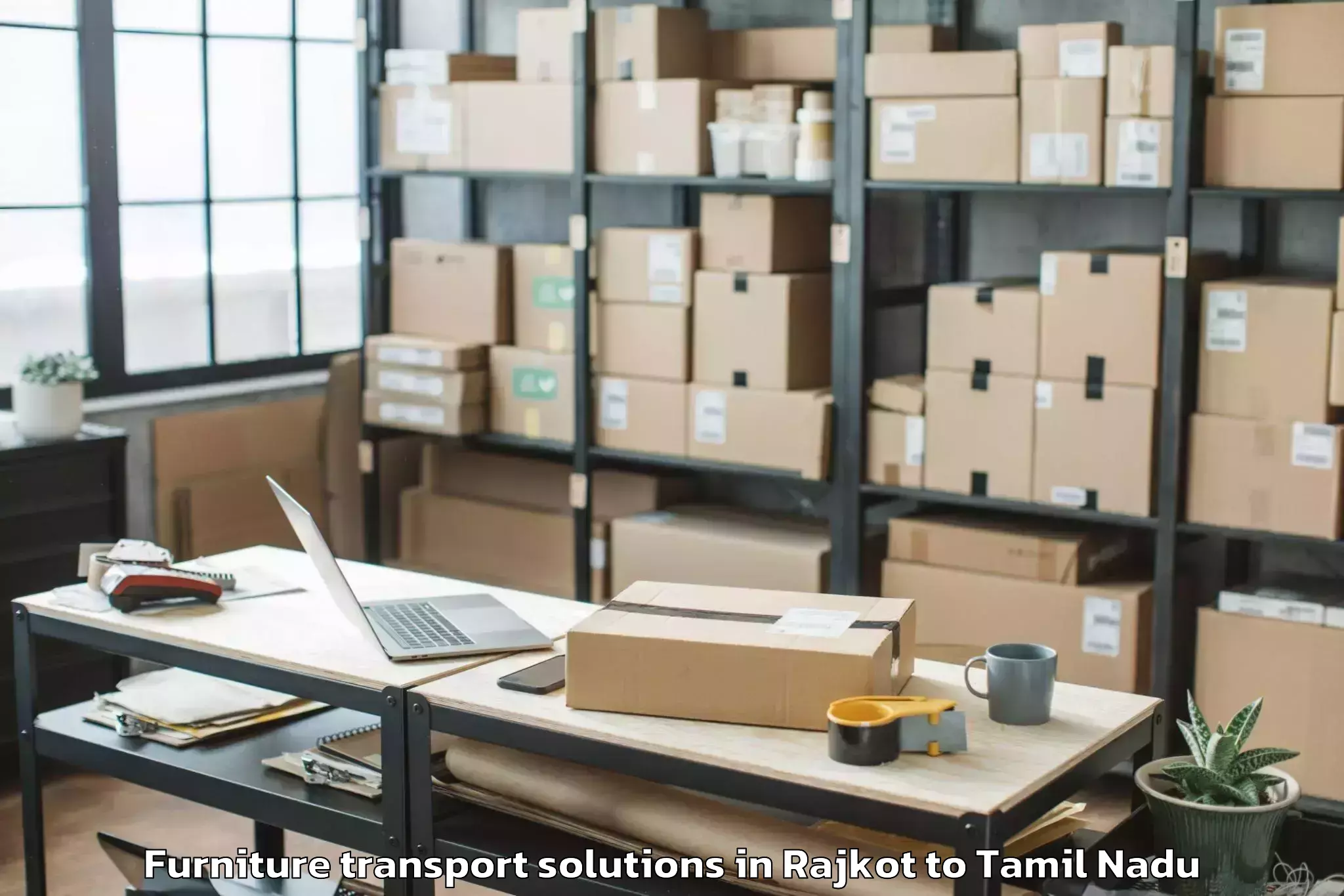 Book Rajkot to Thiruvidaimarudur Furniture Transport Solutions Online